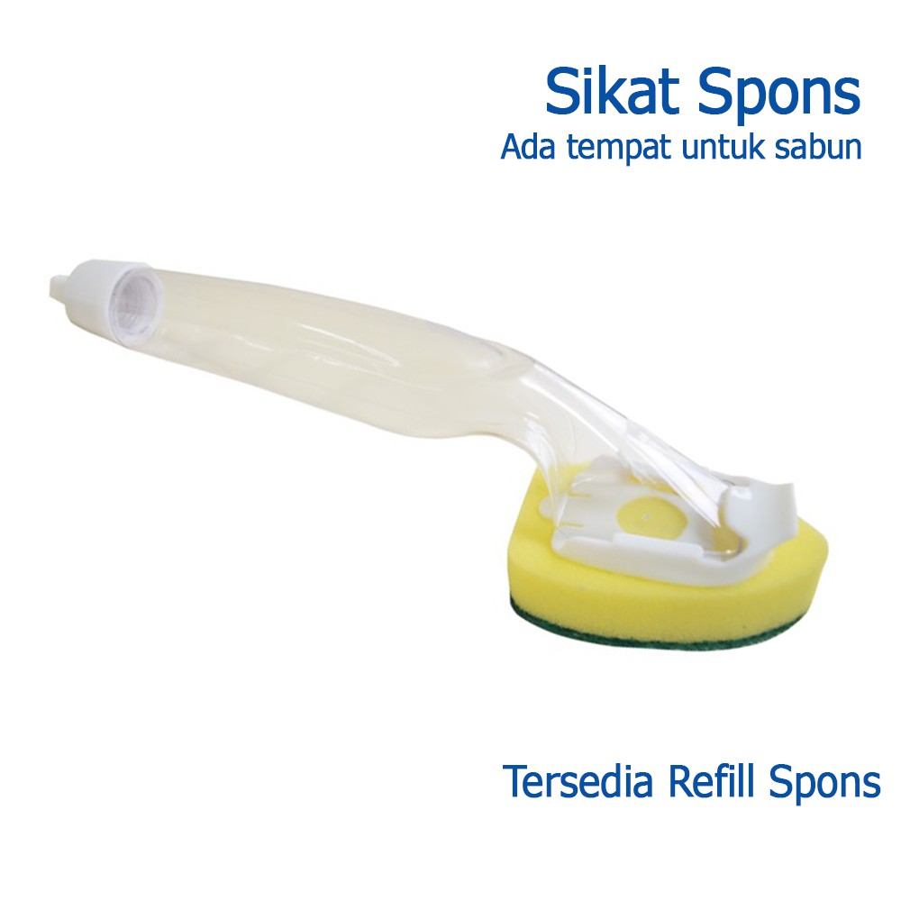 Scruber Sponge With Handle 001 (Spon Cuci Piring Gagang) 950034 Cleanmatic