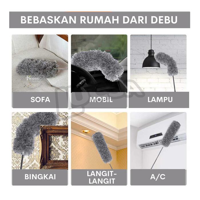Kemoceng Panjang teleskopik 2.8m Telescopic Microfiber Lucsa LD-110