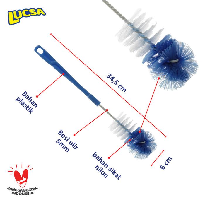 LUCSA SIKAT BOTOL (M) Sikat Tumbler Sikat gagang NILON LR-130