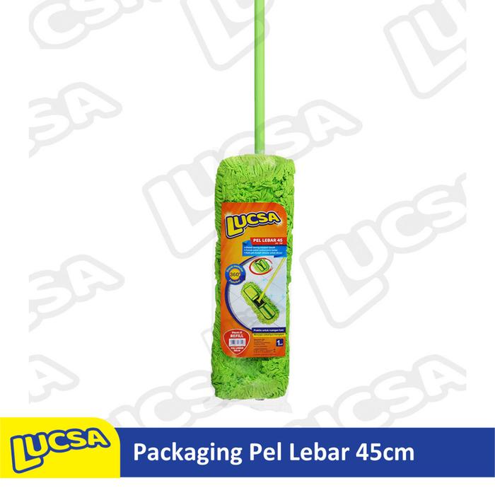 Pel Lebar 45cm Alat Pel Sapu Lantai Lobby Set Dust Mop Lucsa LM-150
