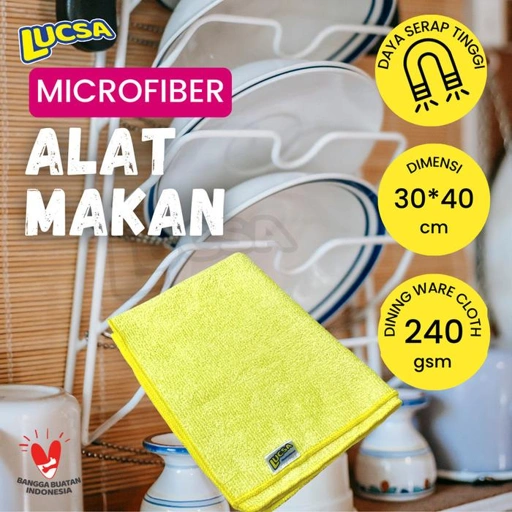 Kain Lap Microfiber Alat Makan 30x40cm Lap Piring Lucsa Mikron LW-260B