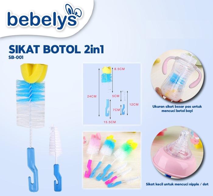 BEBELYS SIKAT PEMBERSIH BOTOL SUSU 2IN1 BEBELYS SIKAT BOTOL BAYI ISI 2