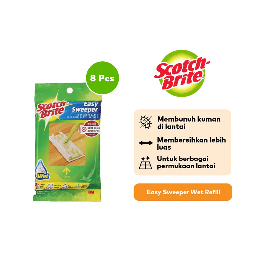 Scotch-Brite 3M Isi Ulang Easy Sweeper Wet Isi 8 Lembar ES-WET