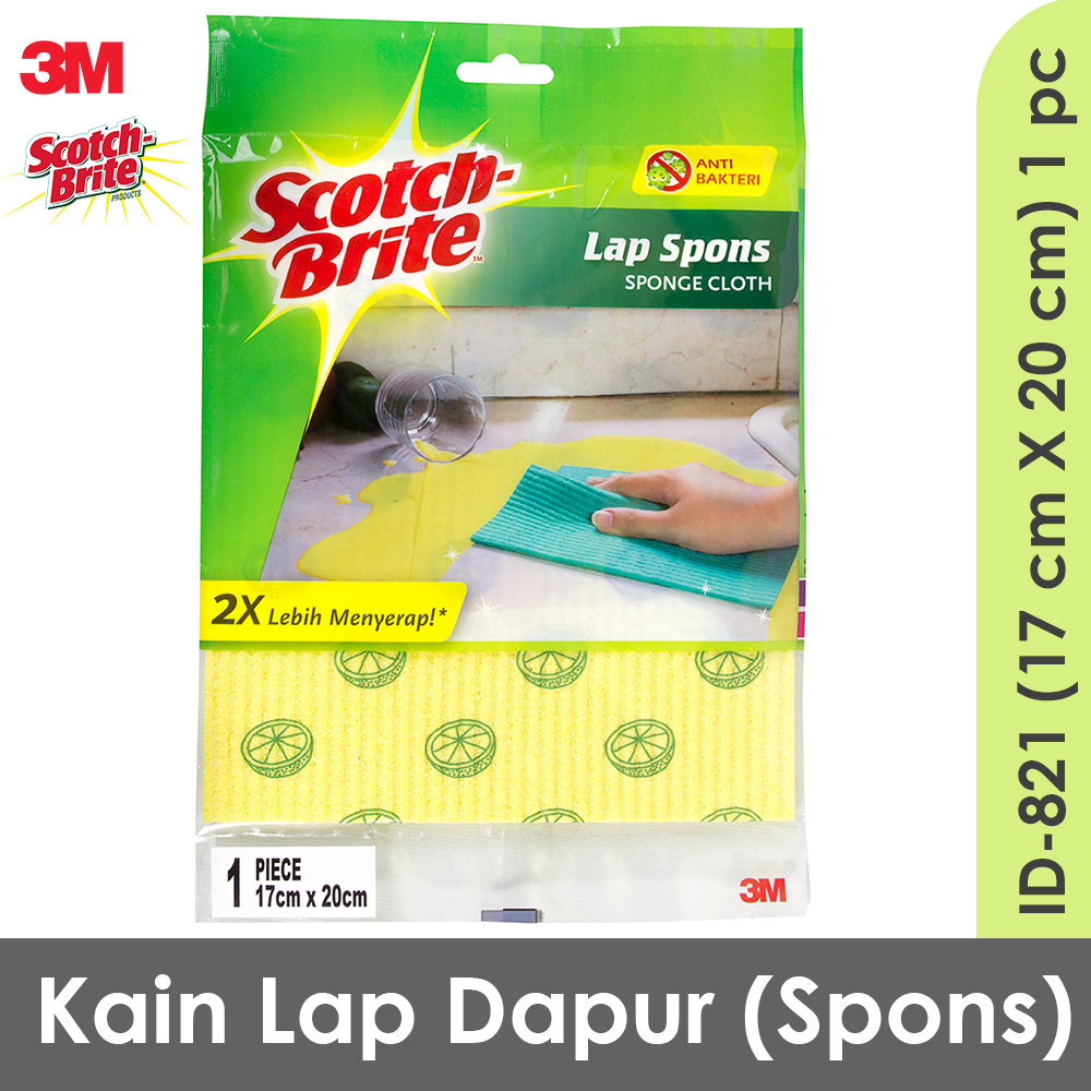 3M Scotch Brite Lap Spons Sponge Lap dapur meja lantai ID-821