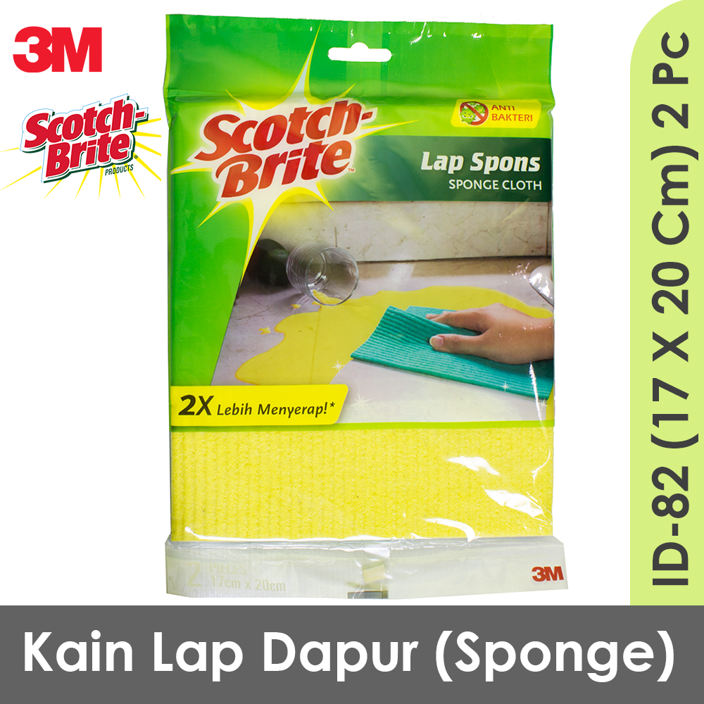 3M Scotch Brite Lap Spons Sponge Lap dapur meja lantai ID-82