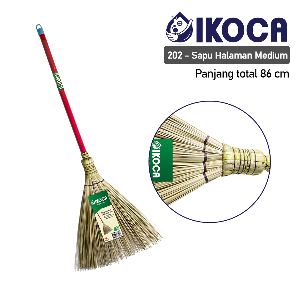 Sapu Lidi Halaman Medium Gagang bersih sapu lidi taman IKOCA IKO-202