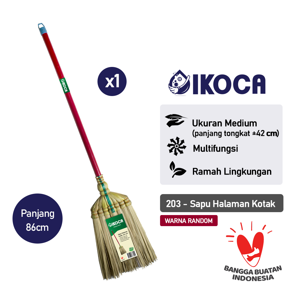 Sapu Lidi Halaman KOtak Medium Gagang sapu lidi taman IKOCA IKO-203