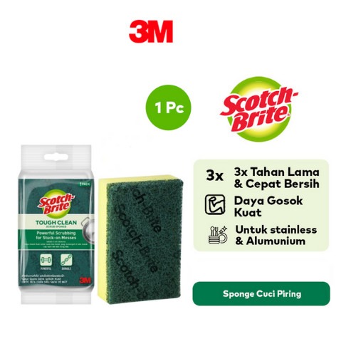 Scotch Brite 3M Sabut Daya Gosok Kuat ID-368 Heavy Duty Scrub STD-12ID