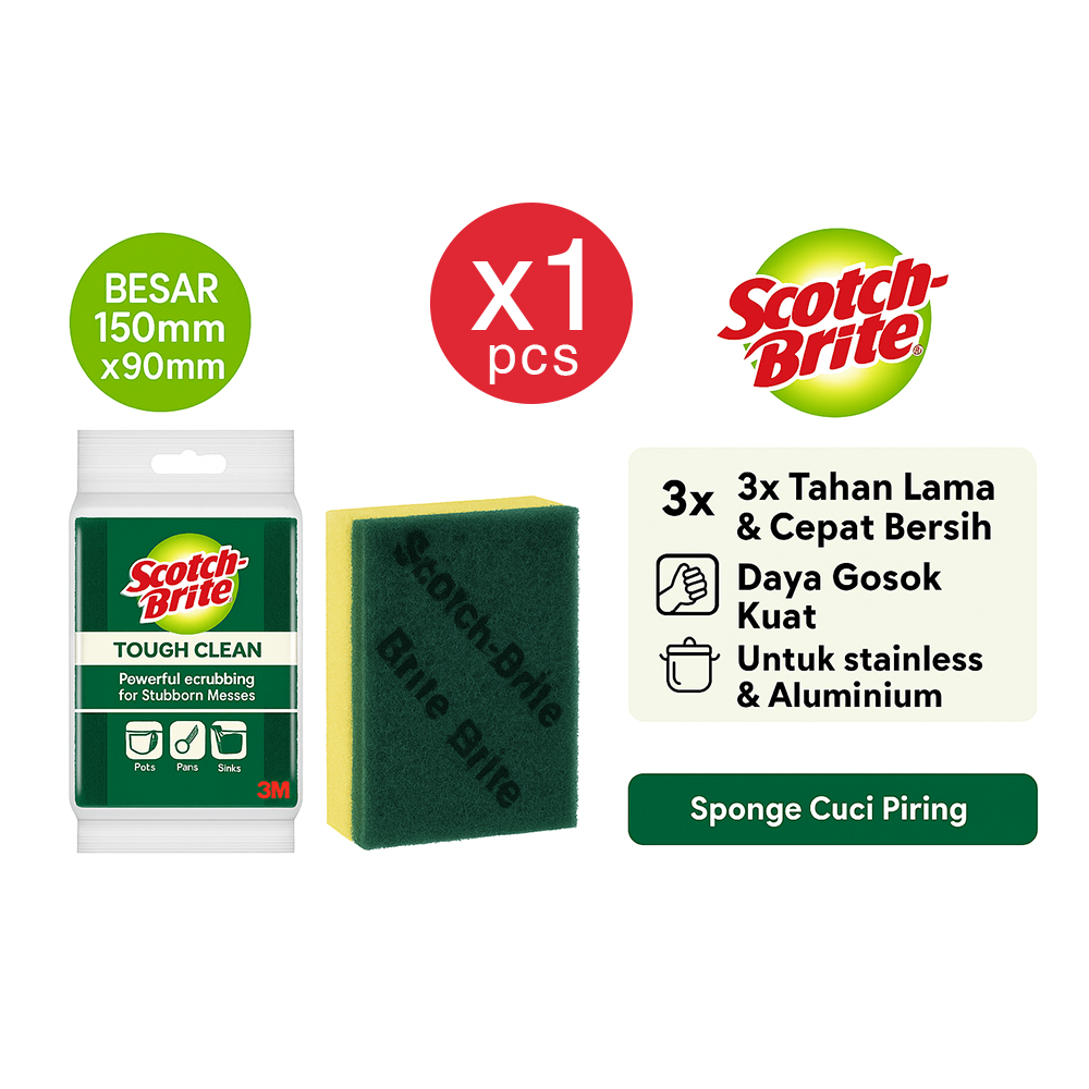 3M Scotch Brite Sabut Spons Cuci Piring Premium Heavy Duty LAM-STD-17