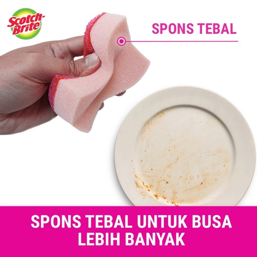 Scotch-Brite 3M Sabut Spons cuci Anti Gores Anti Bakteri isi 2 STD-35