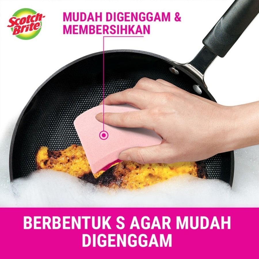 Scotch-Brite 3M Sabut Spons cuci Anti Gores Anti Bakteri isi 2 STD-35