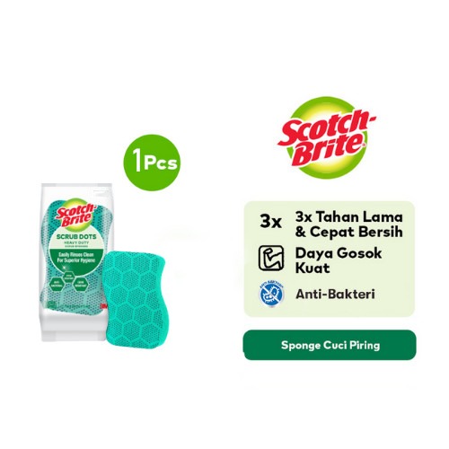 Scotch-Brite 3M Sabut Spons Scrub Dots Daya Gosok Kuat HD