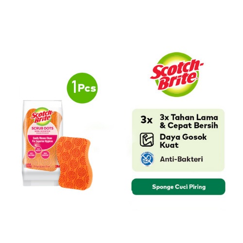 Scotch-Brite 3M Sabut Spons Scrub Dots NS 1 pack