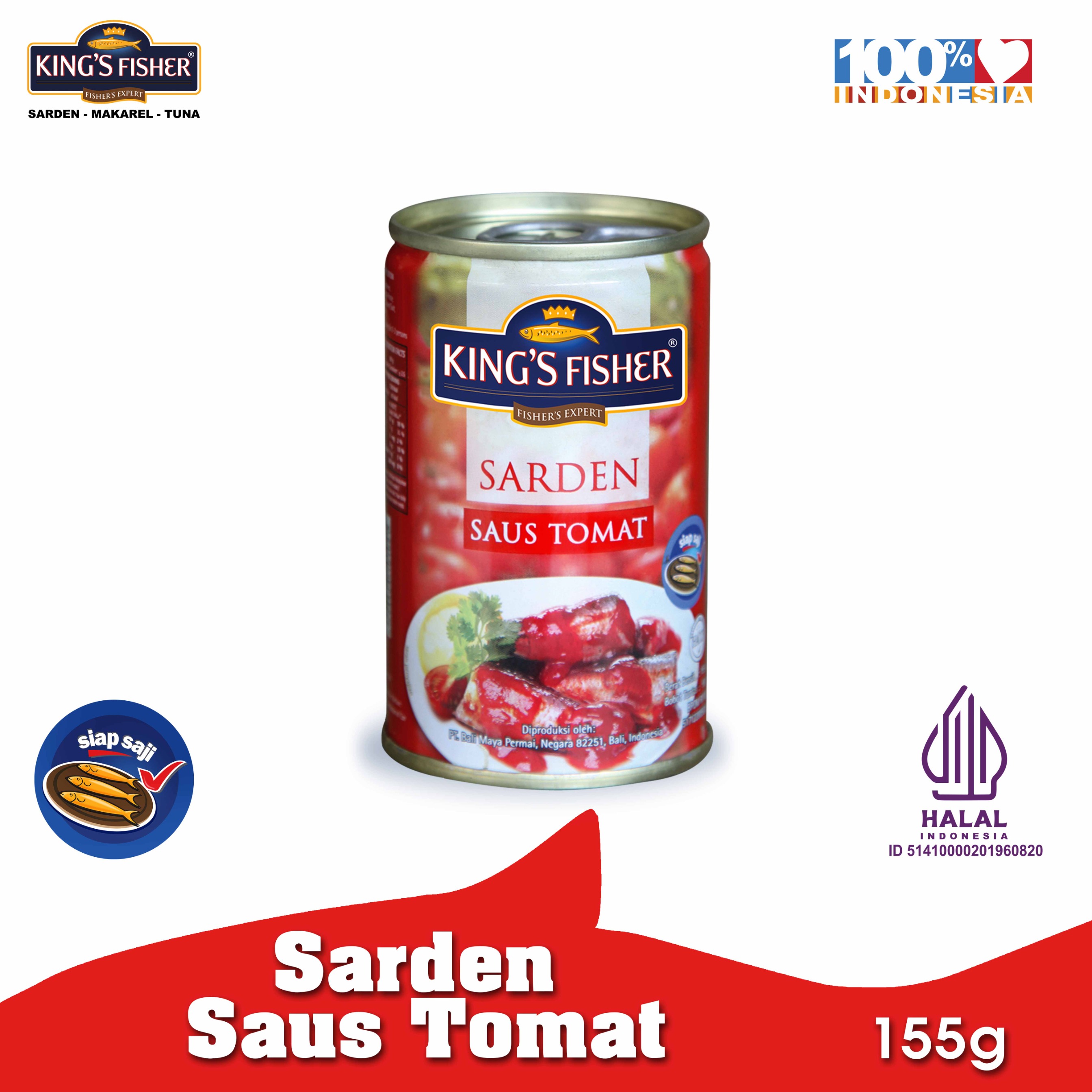 King's Fisher Sarden mini saus tomat Makanan Kaleng 155 gr