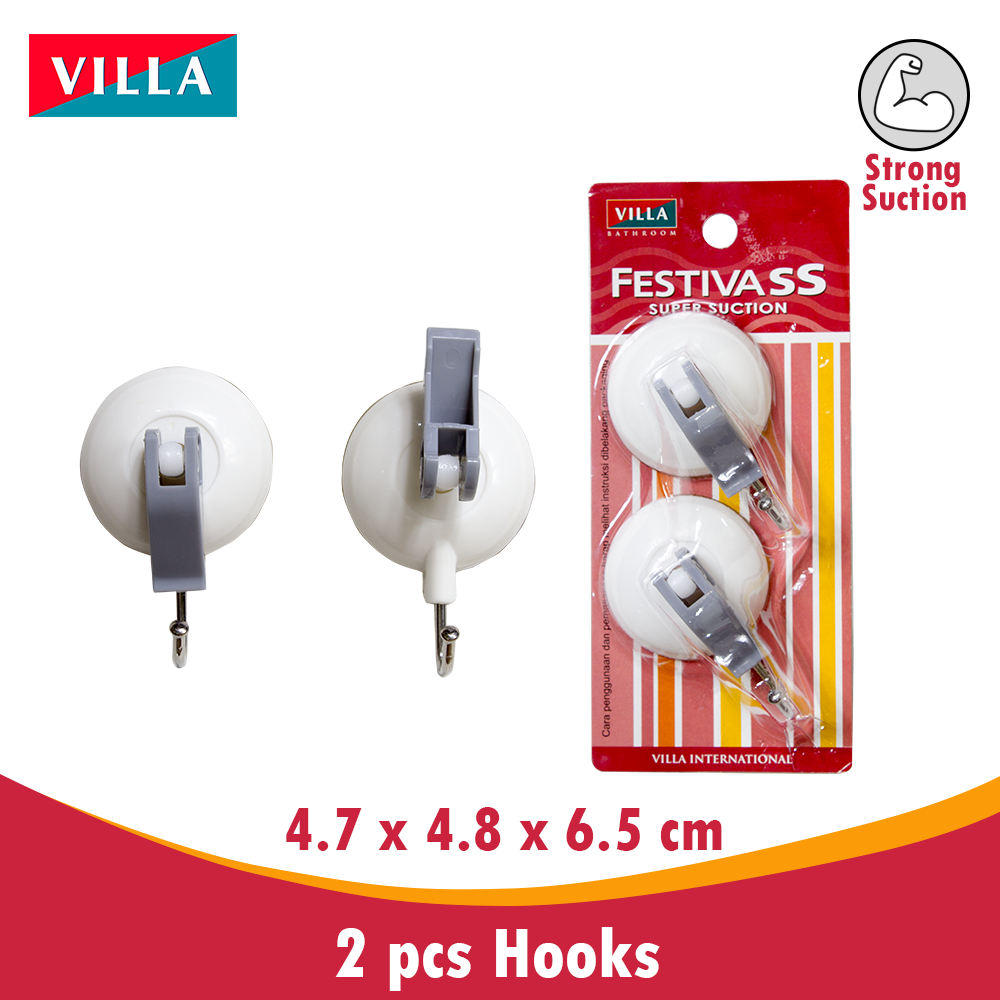 Premium Hook Gantungan WC Large Hook 2pc Villa FestivaSS Super Suction