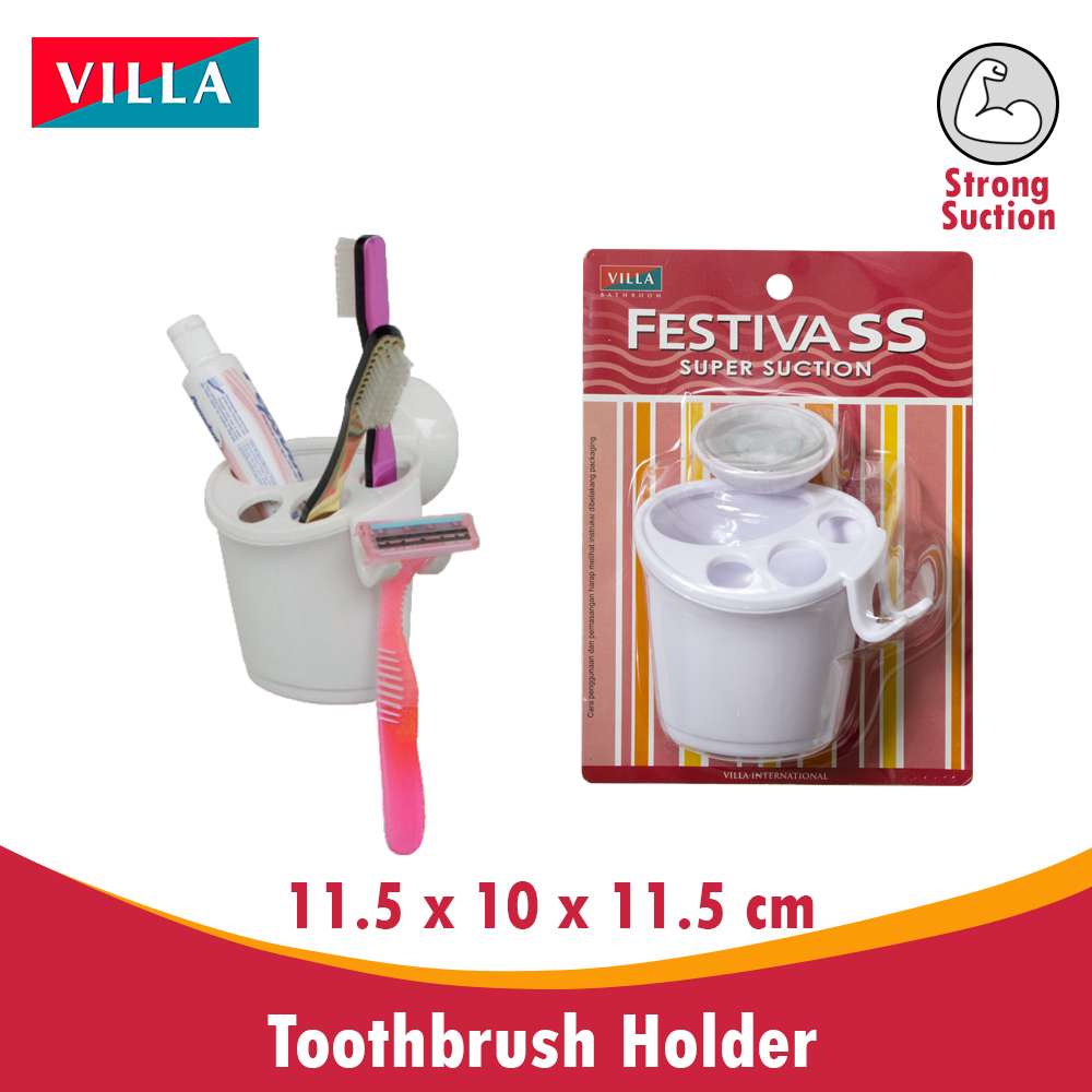 Premium toothbrush holder rak sikat gigi Villa FestivaSS Super Suction