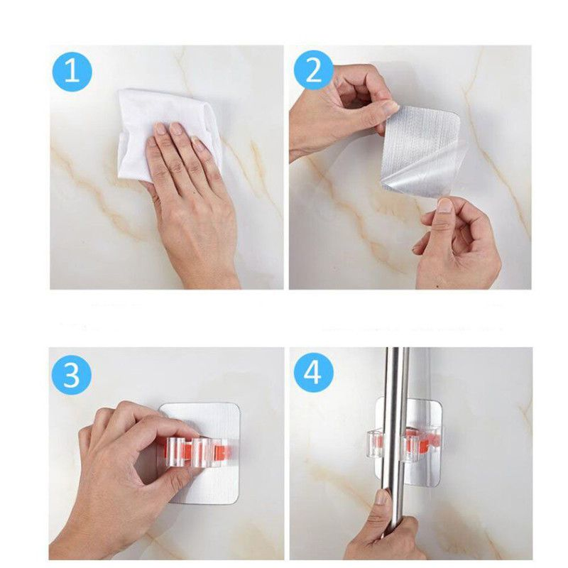 VILLA FESTIVA gantungan sapu pel lantai Mop Broom Holder Hook dinding