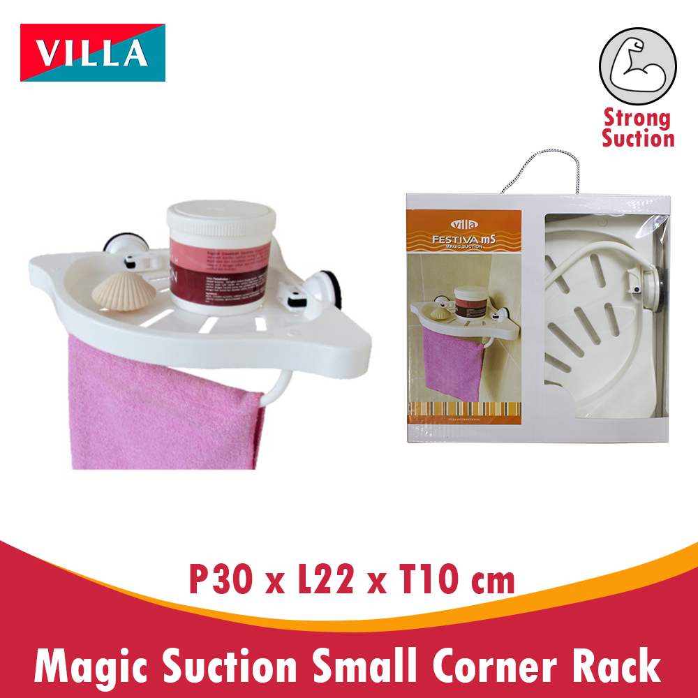 Magic Suction gantungan rak kamar mandi sudut small corner rack Villa