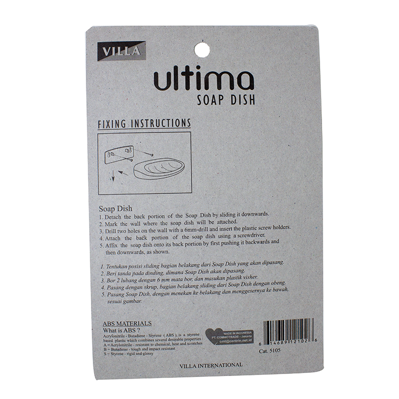 Tempat Sabun Ultima Rak Sabun Kamar Mandi dinding soap dish villa 5105
