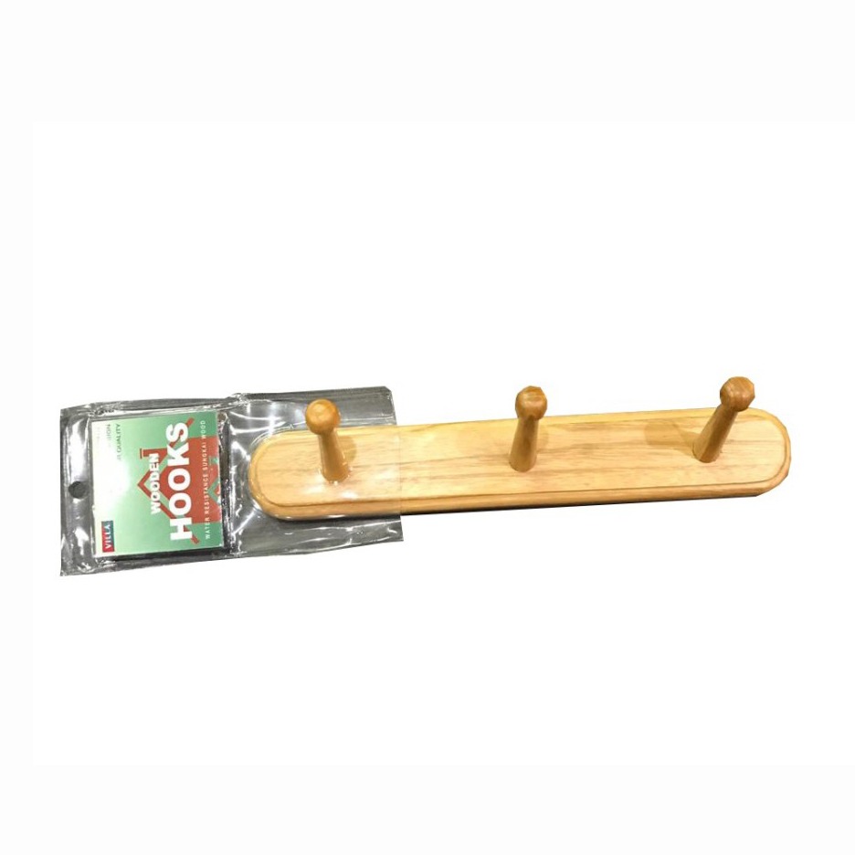 Villa Wooden Hooks 03 Gantungan Baju Dinding Kayu tebal kokoh Kamar