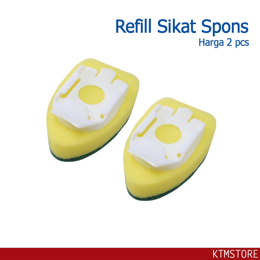 Isi Ulang Scruber Sponge 2 pcs (Spon Cuci Piring Gagang) 950041 CleanMatic