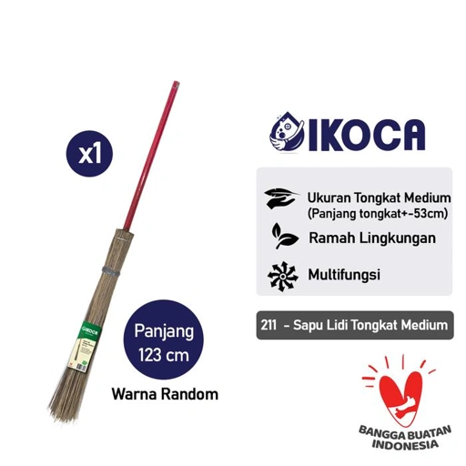 Sapu Lidi Tongkat Medium alat kebersihan sapu taman Halaman IKOCA 211