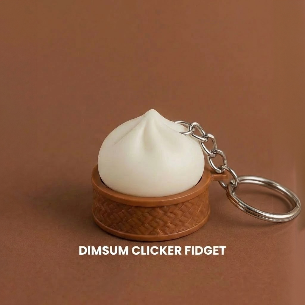 Ktmstore - Dimsum Clicker Fidget Gantungan Kunci Keyboard Switch Mechanical Keycap Bakpao 3D Mainan Unik