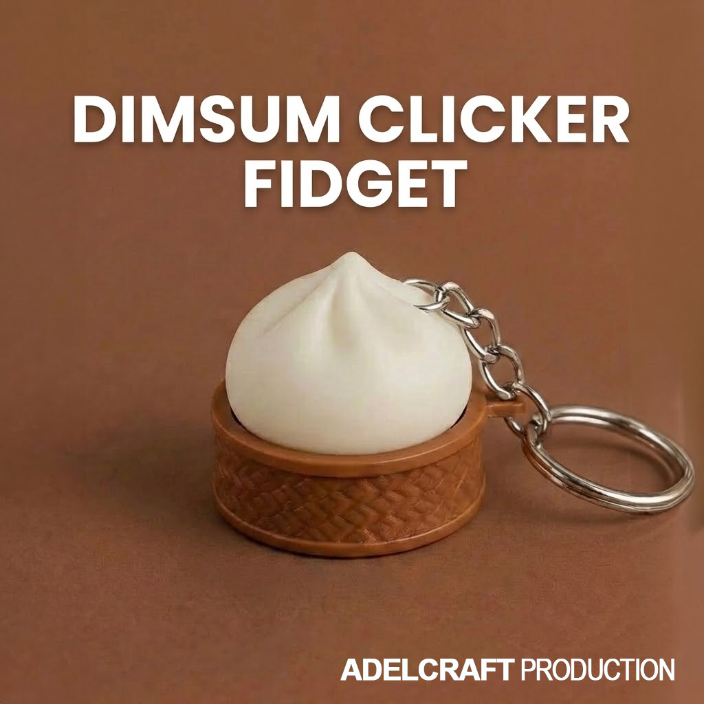 Ktmstore - Dimsum Clicker Fidget Gantungan Kunci Keyboard Switch Mechanical Keycap Bakpao 3D Mainan Unik