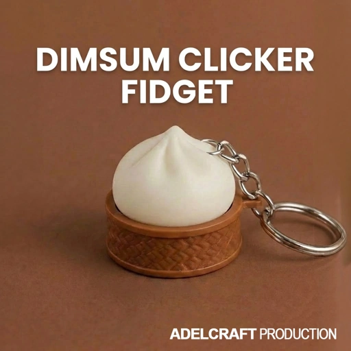 Ktmstore - Dimsum Clicker Fidget Gantungan Kunci Keyboard Switch Mechanical Keycap Bakpao 3D Mainan Unik