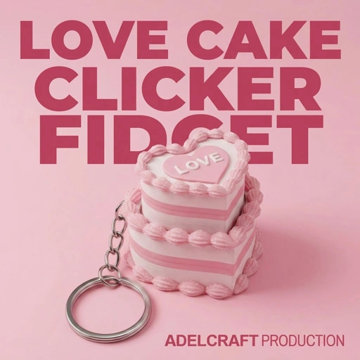 Ktmstore - Love Cake Clicker Fidget Gantungan Kunci Mechanical Keyboard 3D ASMR PETG Kue bentuk Hati