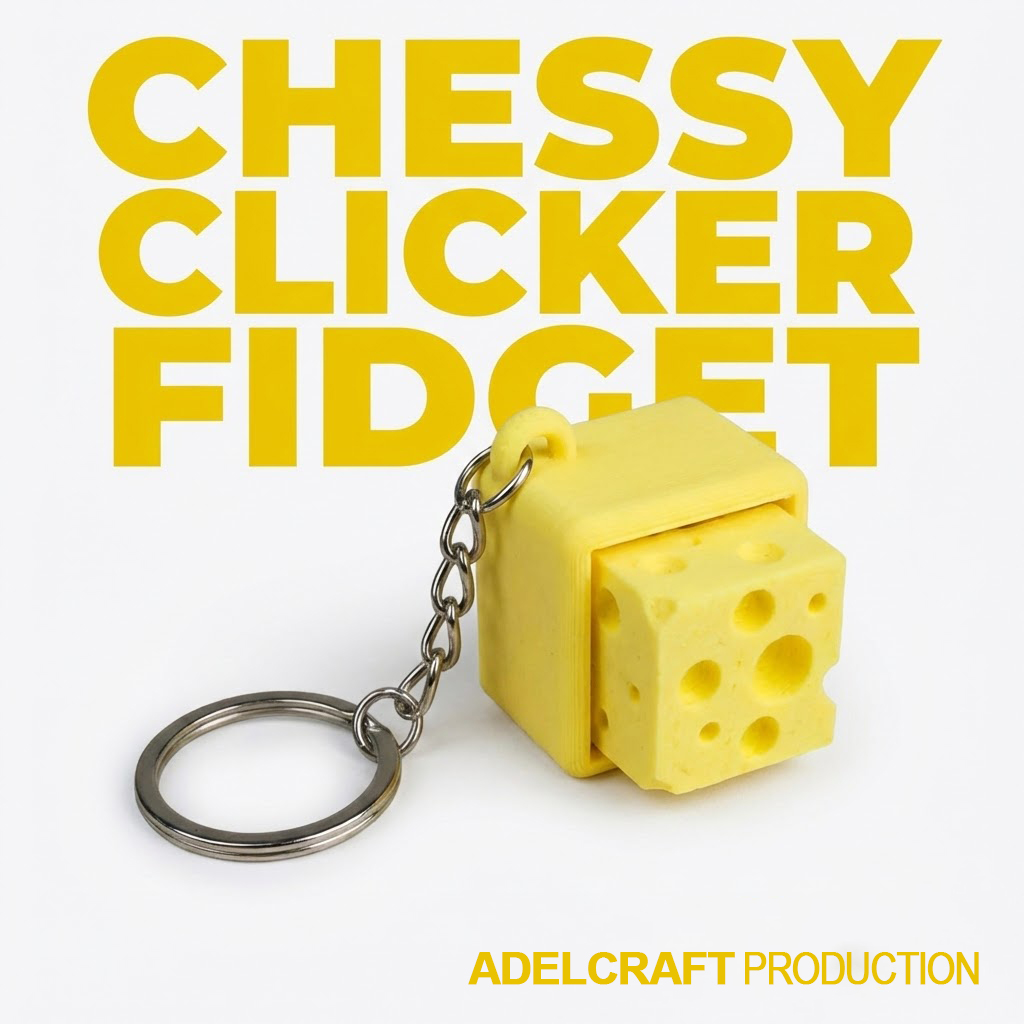 Ktmstore - Cheesy Clicker Fidget Gantungan Kunci Mechanical Keyboard Keycap Keju 3D ASMR Clicky