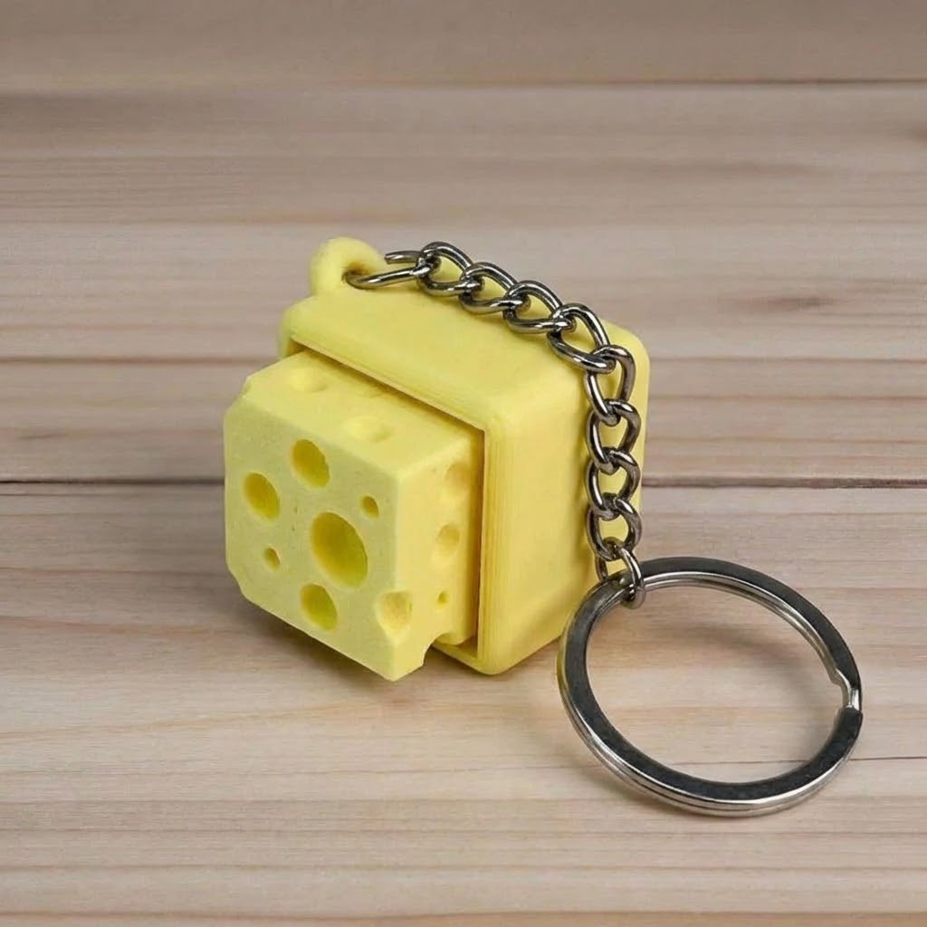 Ktmstore - Cheesy Clicker Fidget Gantungan Kunci Mechanical Keyboard Keycap Keju 3D ASMR Clicky