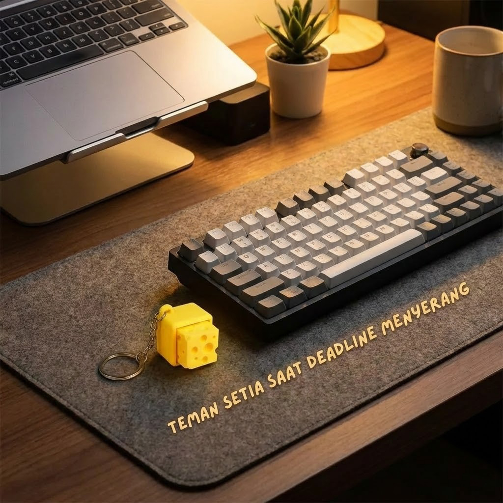 Ktmstore - Cheesy Clicker Fidget Gantungan Kunci Mechanical Keyboard Keycap Keju 3D ASMR Clicky