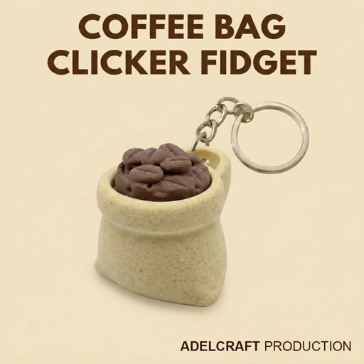 Ktmstore - Coffee Bag Sack Fidget Gantungan Kunci Mechanical Keyboard wafer Biji Kopi Estetik 3D ASMR