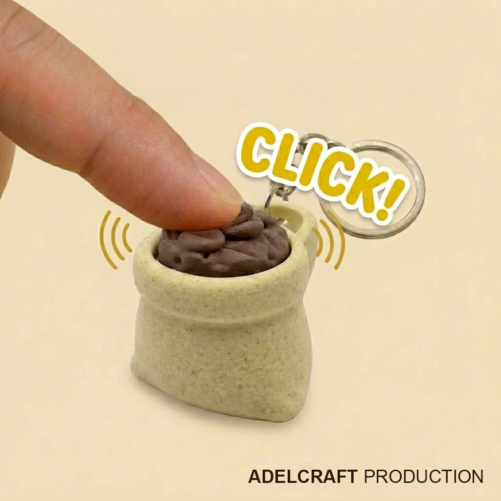 Ktmstore - Coffee Bag Sack Fidget Gantungan Kunci Mechanical Keyboard wafer Biji Kopi Estetik 3D ASMR