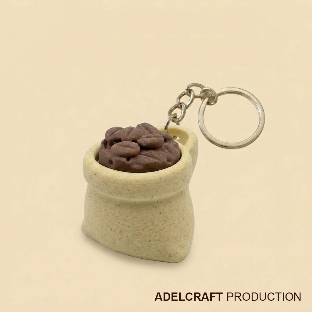 Ktmstore - Coffee Bag Sack Fidget Gantungan Kunci Mechanical Keyboard wafer Biji Kopi Estetik 3D ASMR