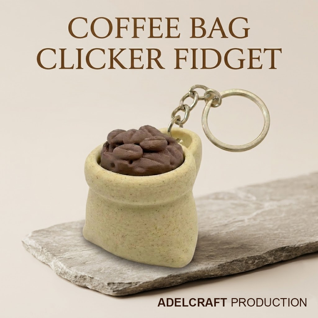 Ktmstore - Coffee Bag Sack Fidget Gantungan Kunci Mechanical Keyboard wafer Biji Kopi Estetik 3D ASMR