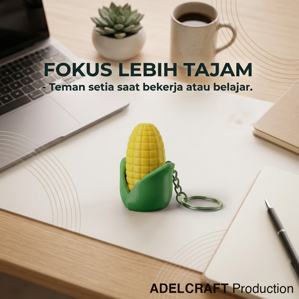 Ktmstore - Jagung Polos Corn Clicker Fidget Gantungan Kunci Mechanical Keyboard 3D ASMR