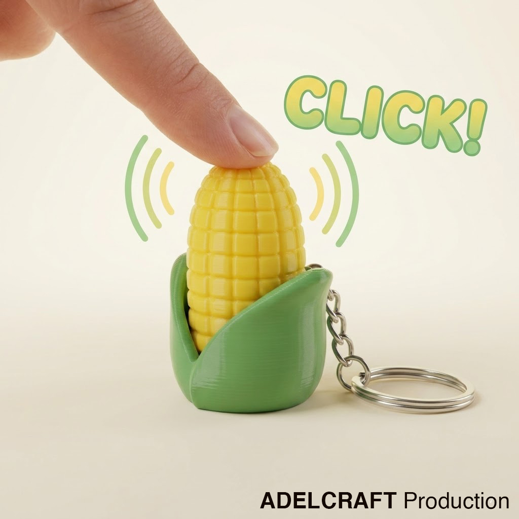 Ktmstore - Jagung Polos Corn Clicker Fidget Gantungan Kunci Mechanical Keyboard 3D ASMR