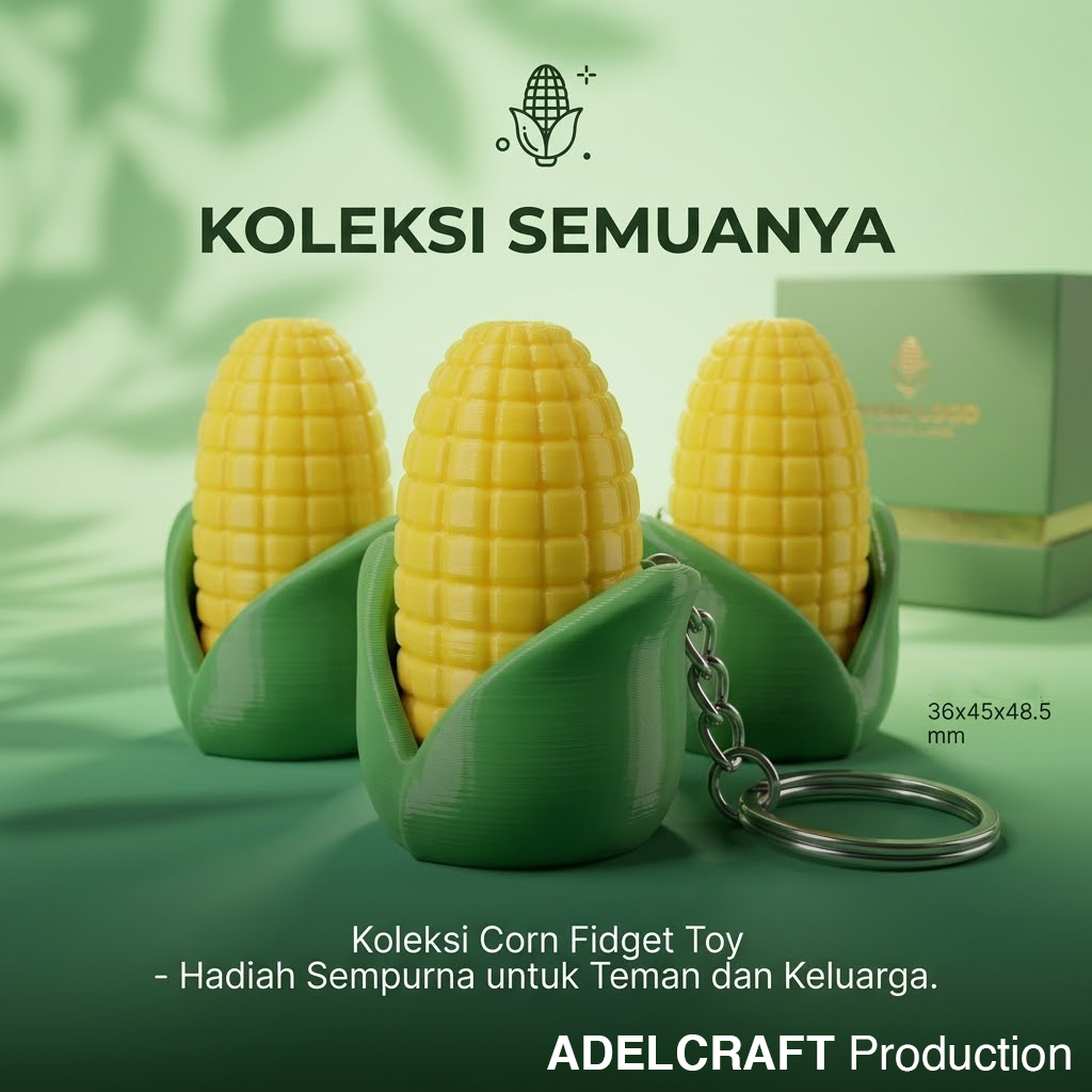 Ktmstore - Jagung Polos Corn Clicker Fidget Gantungan Kunci Mechanical Keyboard 3D ASMR