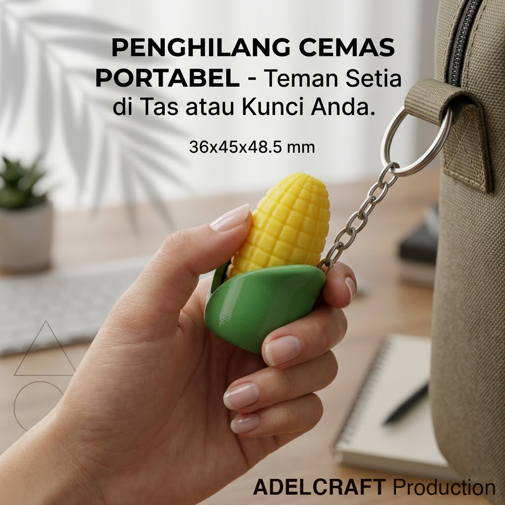 Ktmstore - Jagung Polos Corn Clicker Fidget Gantungan Kunci Mechanical Keyboard 3D ASMR