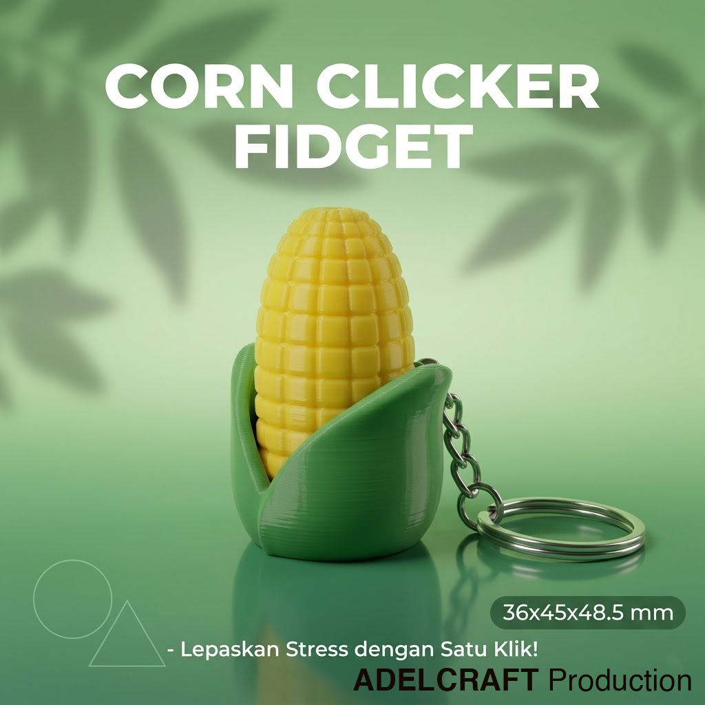 Ktmstore - Jagung Polos Corn Clicker Fidget Gantungan Kunci Mechanical Keyboard 3D ASMR