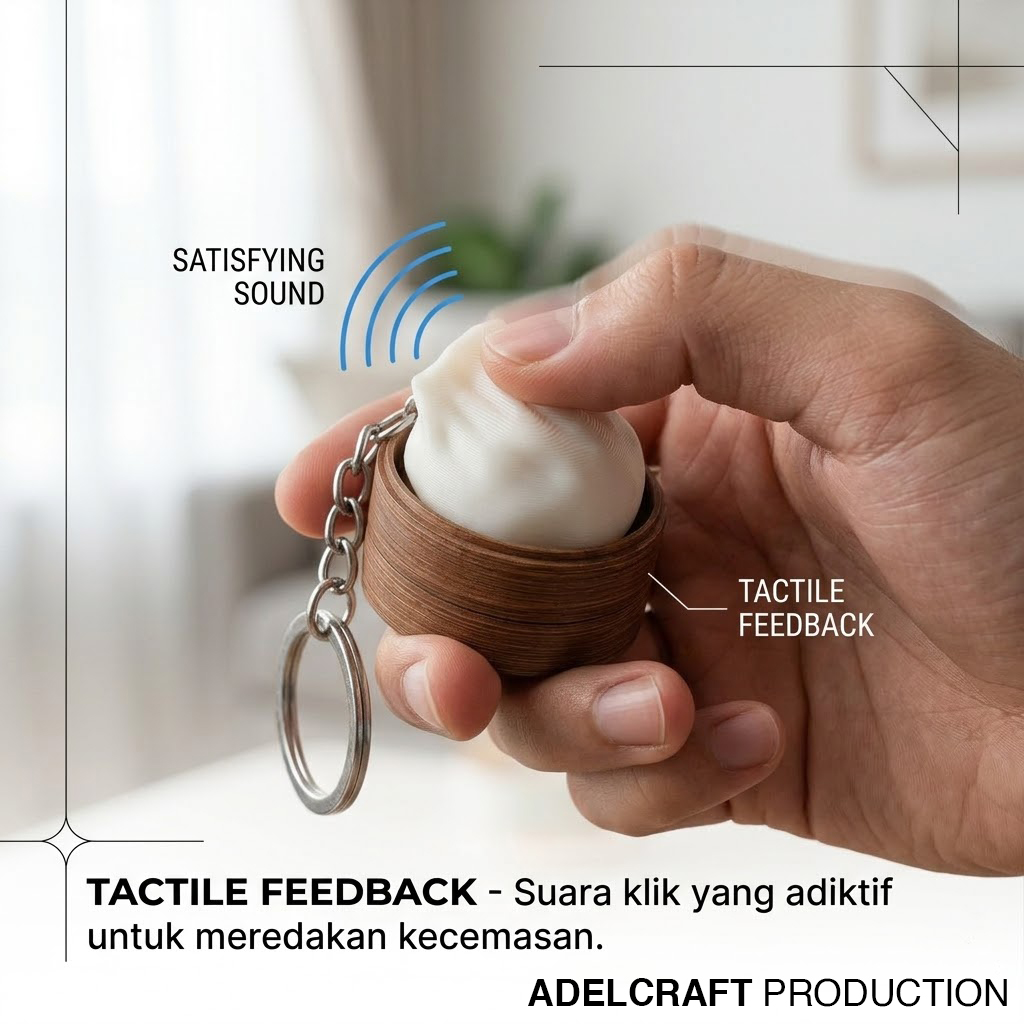 Ktmstore - Hakau Hakao Dimsum dim sum Clicker Fidget Gantungan Kunci Mechanical Keyboard 3D ASMR