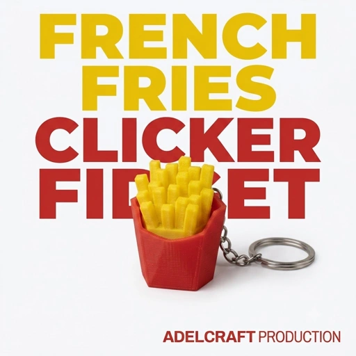 Ktmstore - French Fries Clicker Fidget Gantungan Kunci Mechanical Keyboard 3D ASMR PETG Kentang Goreng
