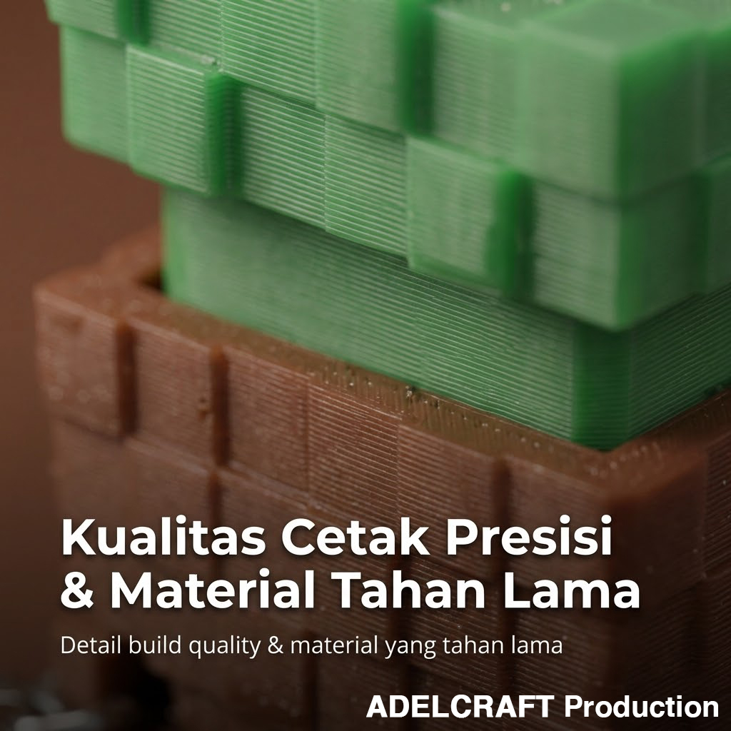 Ktmstore - Minecraft Fans Edition Earth Block Clicker Fidget Gantungan Kunci Mechanical Keyboard 3D ASMR