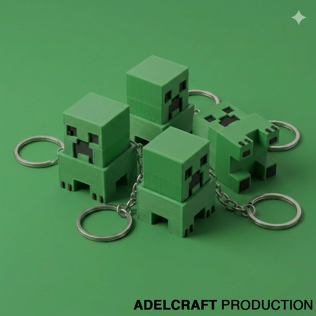 Ktmstore - Minecraft fanart Full Body Creeper Fidget Clicker Keychain Mechanical Switch Keyboard ASMR