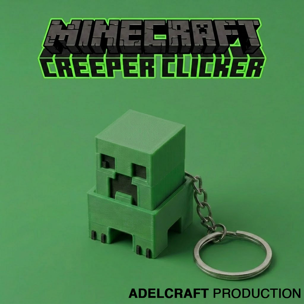 Ktmstore - Minecraft fanart Full Body Creeper Fidget Clicker Keychain Mechanical Switch Keyboard ASMR
