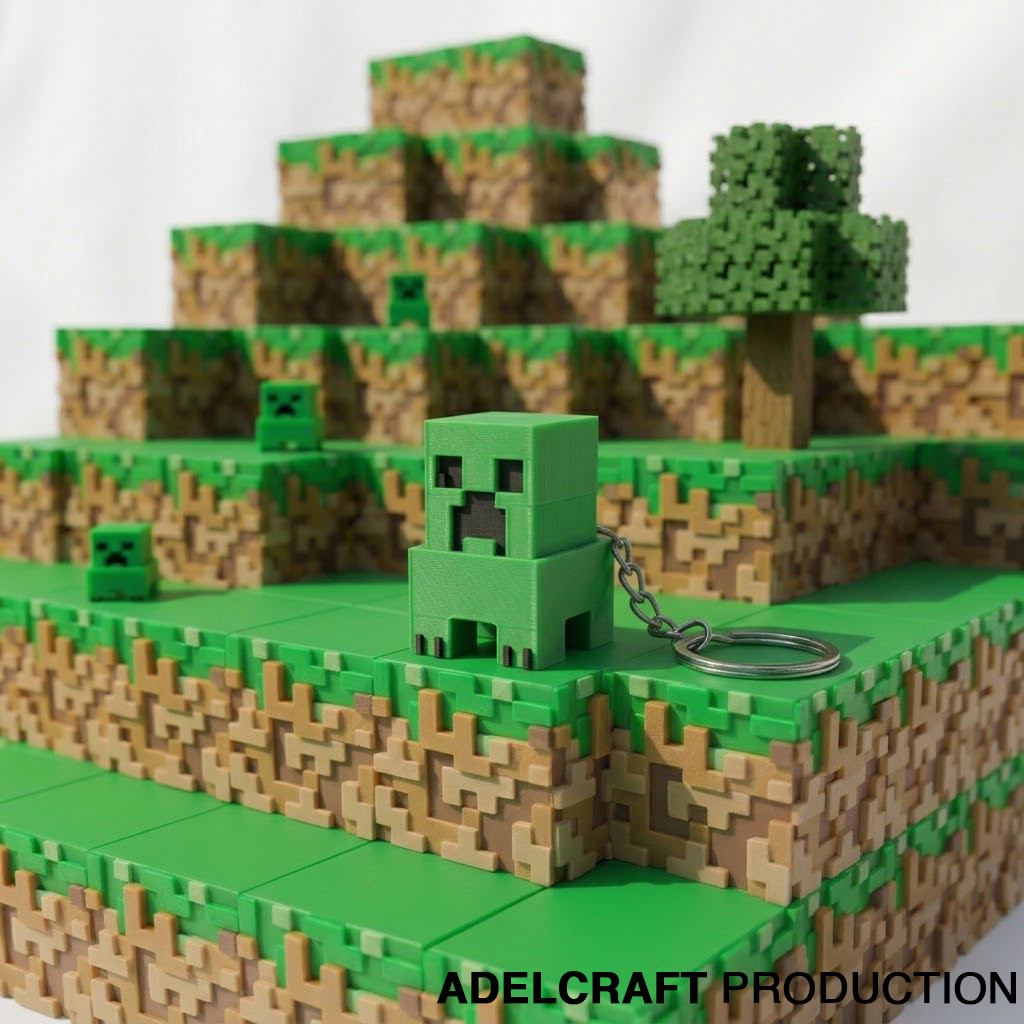 Ktmstore - Minecraft fanart Full Body Creeper Fidget Clicker Keychain Mechanical Switch Keyboard ASMR