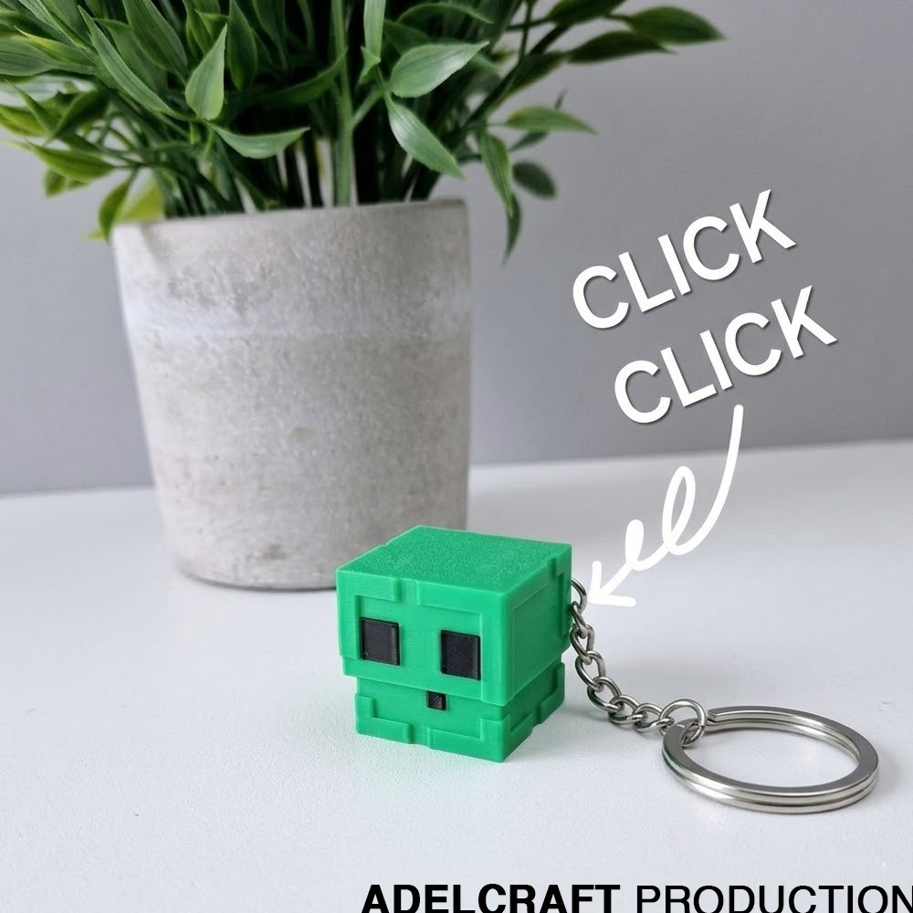 Ktmstore - Minecraft fanart Head Creeper Fidget Clicker Keychain Mechanical Switch Keyboard ASMR