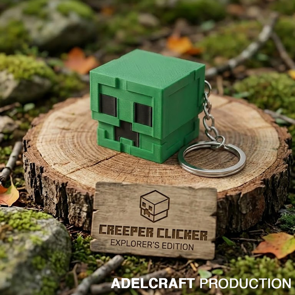 Ktmstore - Minecraft fanart Head Creeper Fidget Clicker Keychain Mechanical Switch Keyboard ASMR